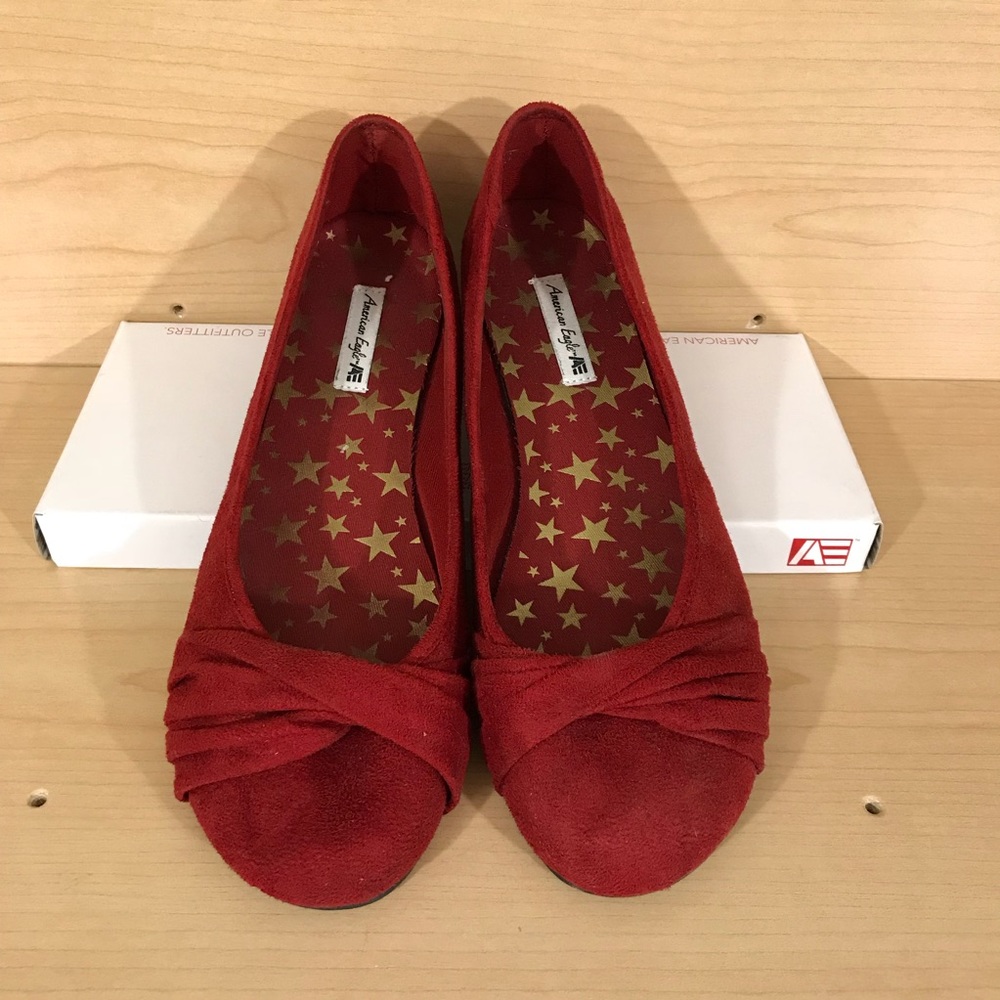 Bayley Red suede flats